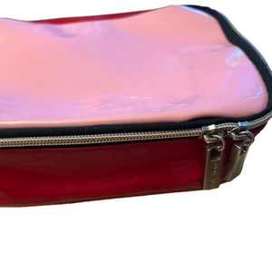 Cosmetic Makeup Case Bag Pink Glossy Shiny Vinyl
Padded Inside Secure 2 way Zip